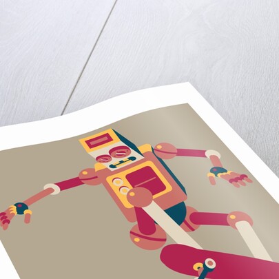 Robot doing trick on a skateboard by Anonymous