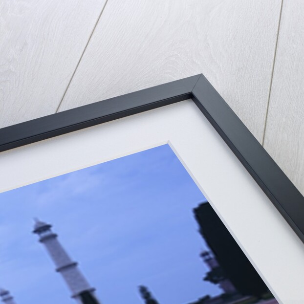 India, Uttar Pradesh, Agra, Taj Mahal, Built by Shah Jahan, Completed 1653 with Reflection in Pond by Anonymous