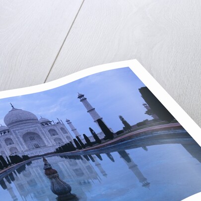 India, Uttar Pradesh, Agra, Taj Mahal, Built by Shah Jahan, Completed 1653 with Reflection in Pond by Anonymous