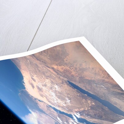 View of the Sinai Peninsula and the moon by Anonymous