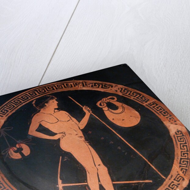 Attic red-figure cup with gymnasium scene by Euphronios and Onesimos