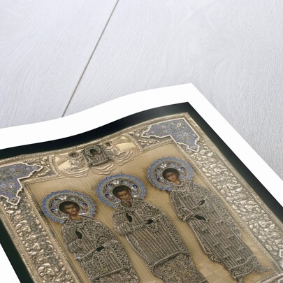 Russian icon with Saint Gurii, Saint Samon, and Saint Aviv by Anonymous