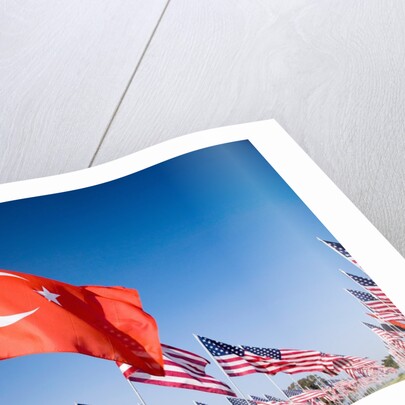 Turkish and American flags during 3000 Flags for 9-11 tribute by Anonymous