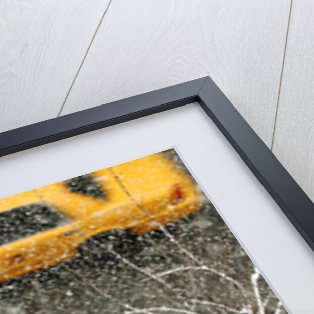 Yellow cab on Park Avenue in a snowstorm by Anonymous