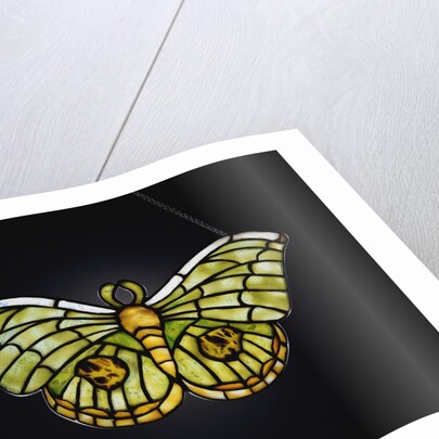 Tiffany Studios butterfly leaded glass lamp pendant with iridescent Favrile glass by Anonymous