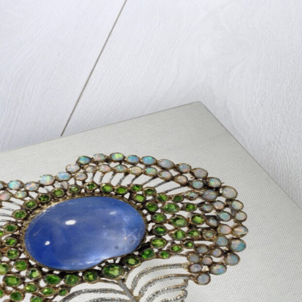 Brooch in the shape of a peacock feather by Karl Rothmuller