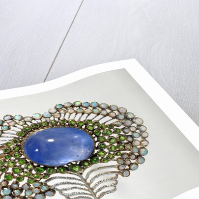Brooch in the shape of a peacock feather by Karl Rothmuller
