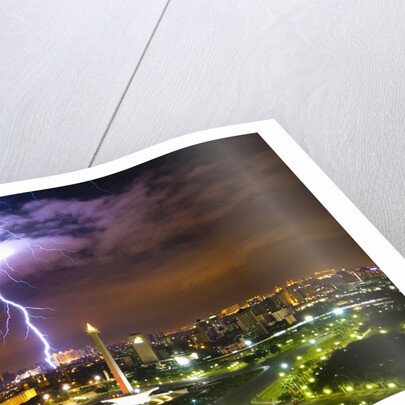 Lightening striking near Merdeka Square by Anonymous