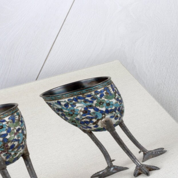 Two Chinese cloisonne egg cups by Anonymous