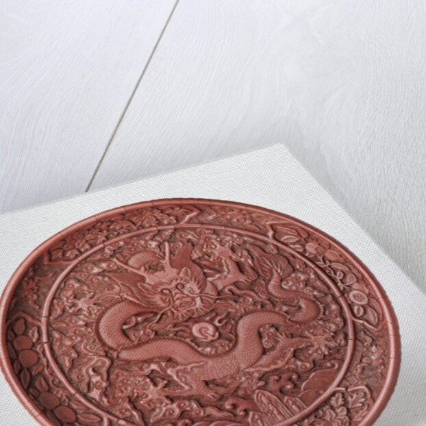 Dragon on a carved platter by Anonymous