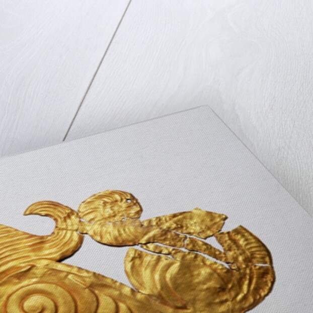 Gold plaque in the shape of a lion by Anonymous