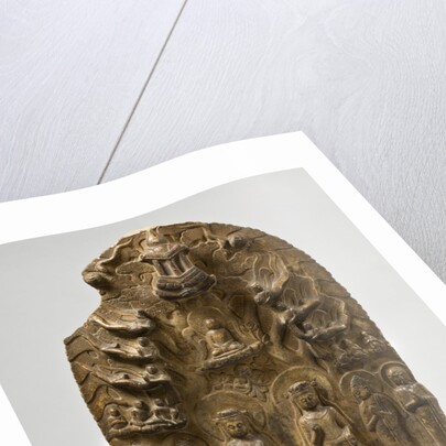 Northern Qi Dynasty stele with Twin-Bodhisattvas by Anonymous