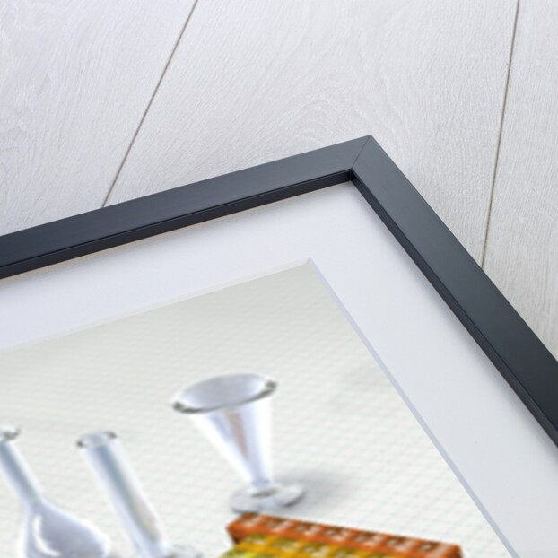 Periodic table of the elements with glassware by Anonymous