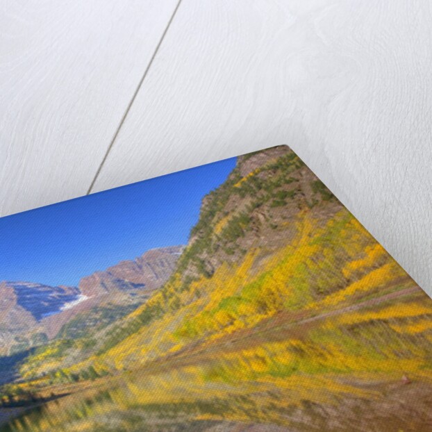 Maroon Bells with changing aspen leaves, Aspen, Colorado by Anonymous