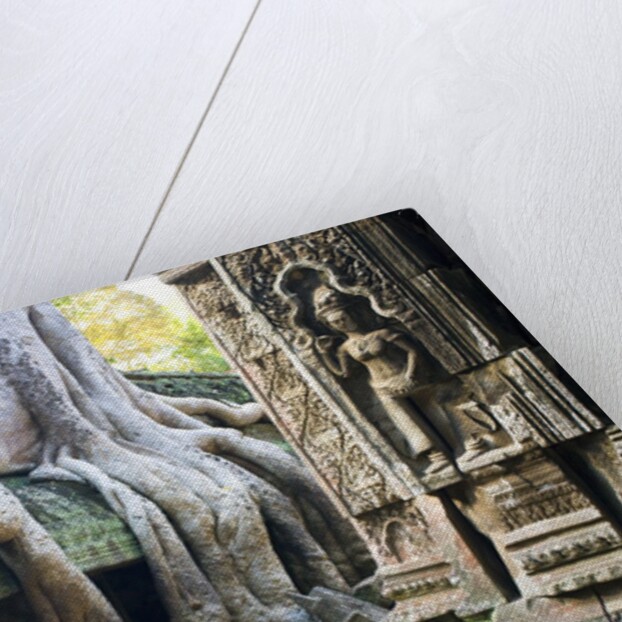 Tree roots overtaking Ta Prohm at Angkor by Anonymous