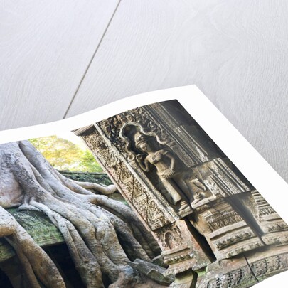 Tree roots overtaking Ta Prohm at Angkor by Anonymous