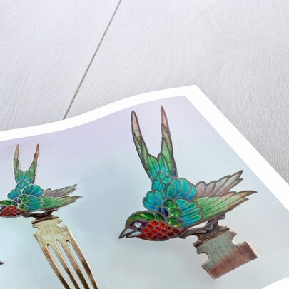 British Arts and Crafts hair combs with swallows by Anonymous