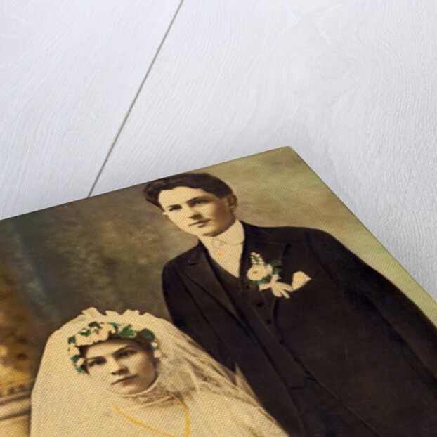 Husband and wife in a wedding portait, ca. 1916 by Anonymous