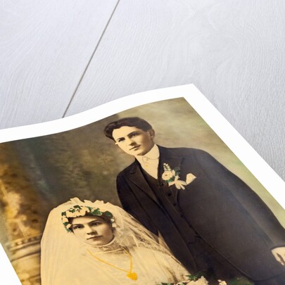 Husband and wife in a wedding portait, ca. 1916 by Anonymous