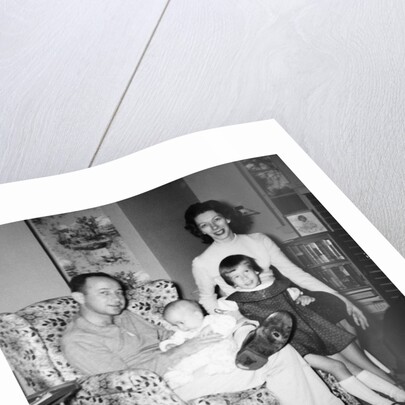 Family group in their living room, ca. 1958 by Anonymous