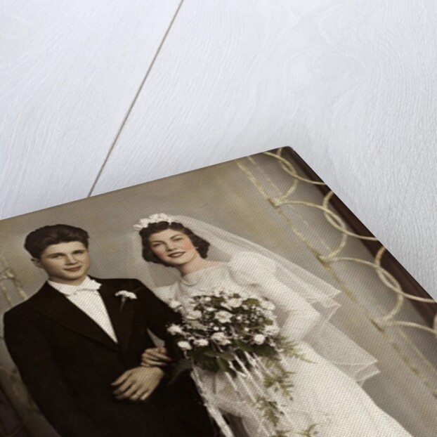 Wedding portrait of bride and groom, ca. 1939 by Anonymous