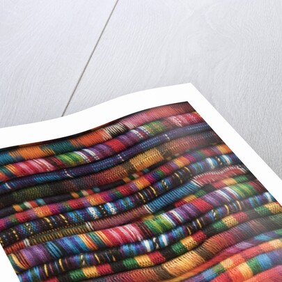 Textiles for sale in market in San Miguel de Allende by Anonymous