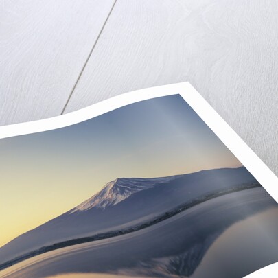 Mt. Fuji reflected in lake, Kawaguchiko, Yamanashi Prefecture, Japan by Anonymous