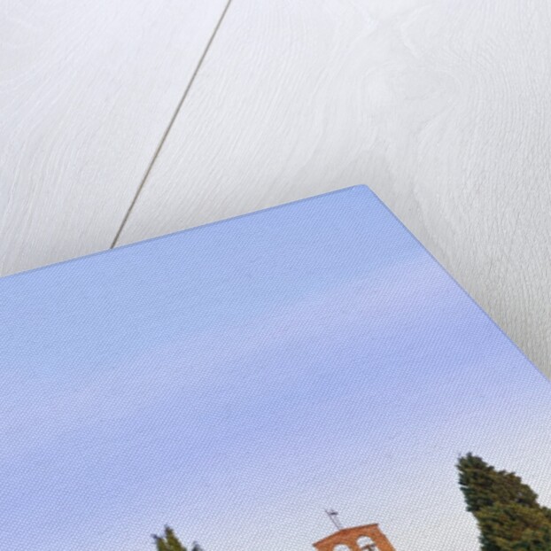 Chapel and cypress trees by Anonymous
