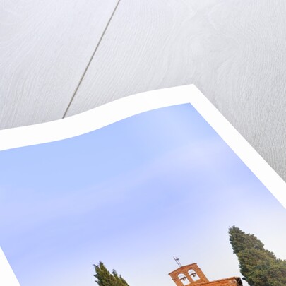 Chapel and cypress trees by Anonymous