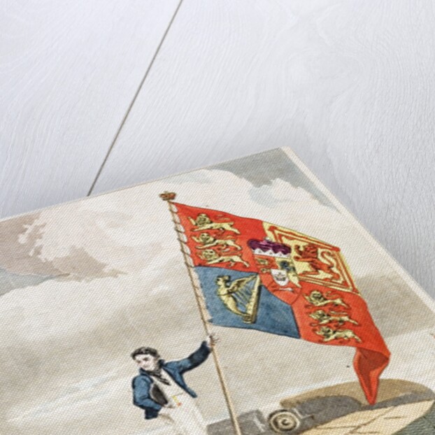 Boy raising the Royal Standard by Anonymous