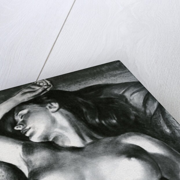 Nude woman lying down by Anonymous