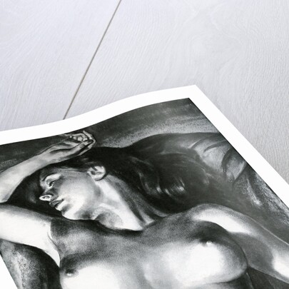 Nude woman lying down by Anonymous