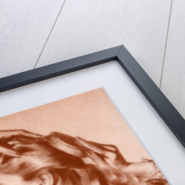 Topless woman brushing hair by Anonymous