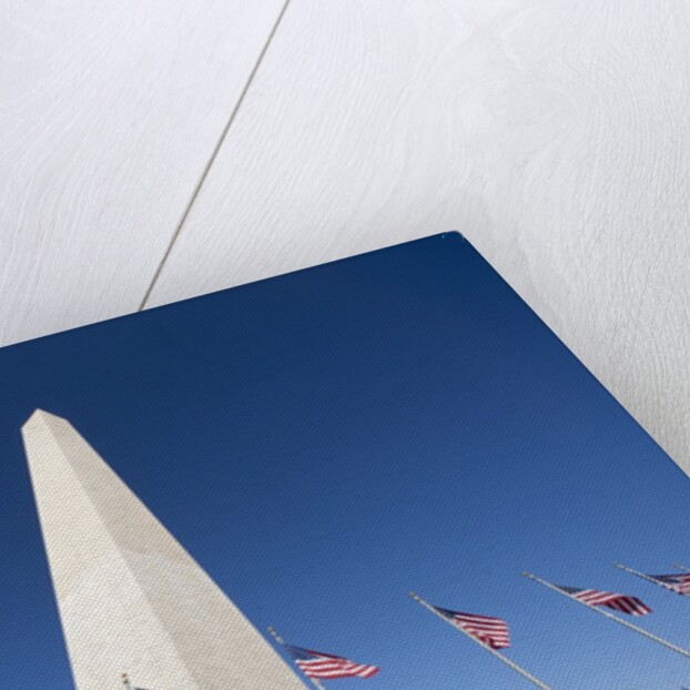 Washington Monument surrounded by American flags
