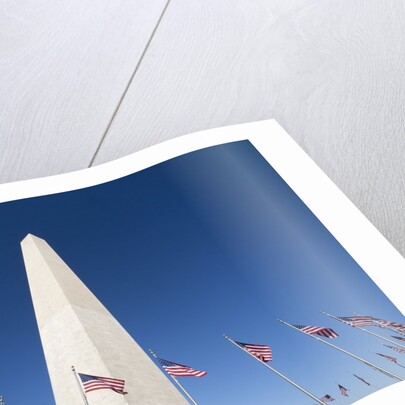 Washington Monument surrounded by American flags