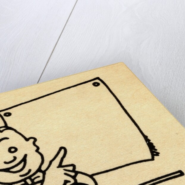 Happy businessman pointing at blank chart by Anonymous