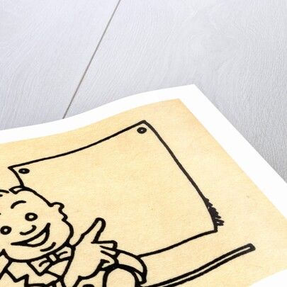 Happy businessman pointing at blank chart by Anonymous