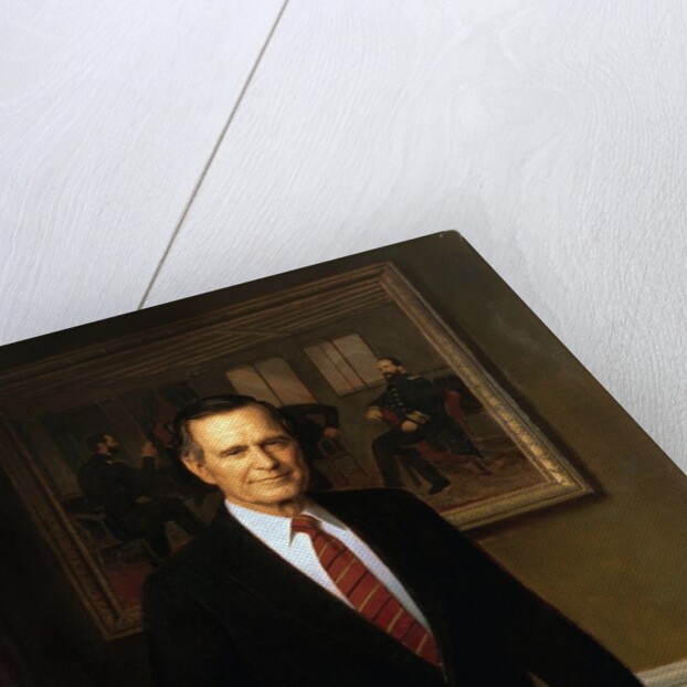 Official White House portrait of George H. W. Bush by Herbert Abrams