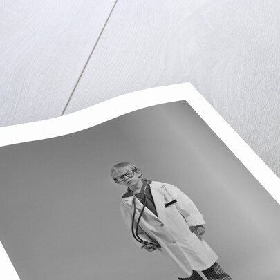 Boy dressed as medical doctor by Anonymous
