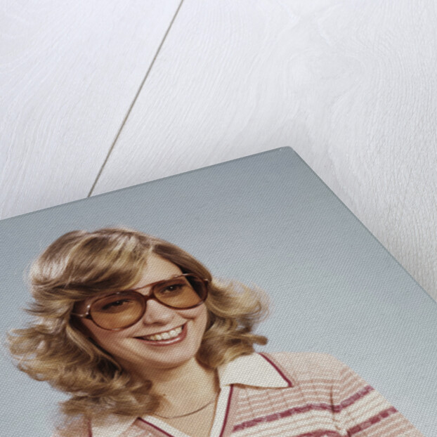 Portrait woman wearing tinted eyeglasses by Anonymous