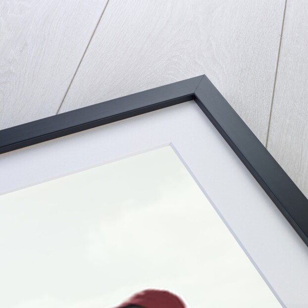 Two boys holding baseball bat little league uniforms by Anonymous
