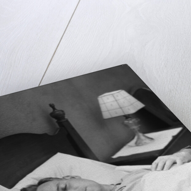 Man sleeping asleep in bedroom by Anonymous