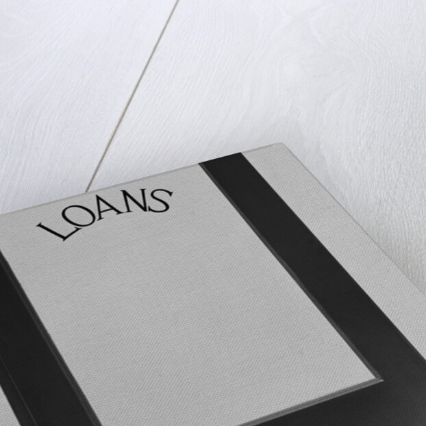 Office door glass panel with sign loans by Anonymous