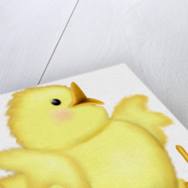 A happy chick spreading its wings as it walks by Anonymous