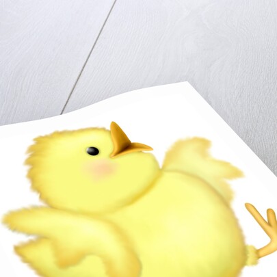 A happy chick spreading its wings as it walks by Anonymous