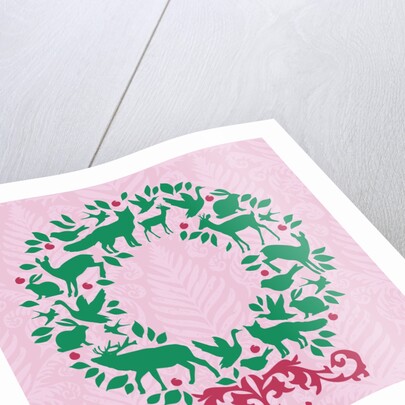 A wreath shaped by silhouettes of animals by Anonymous