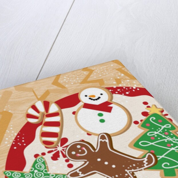 An illustration of Christmas themes cookies by Anonymous