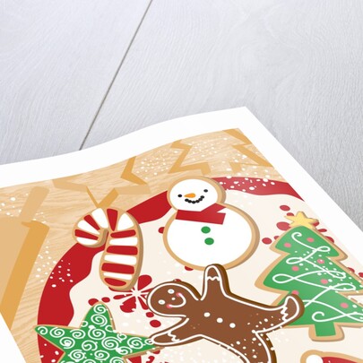 An illustration of Christmas themes cookies by Anonymous