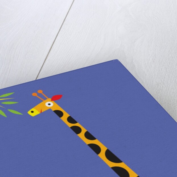 A giraffe about to eat leaves on a tree by Anonymous