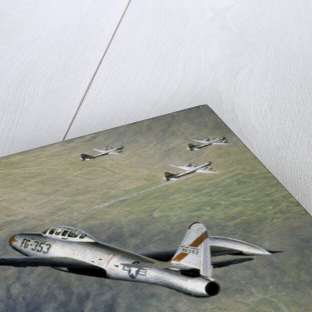 American fighter planes flying over North Korea by Anonymous